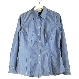 VAN Heusen Fitted Button Up Shirt Blue Medium